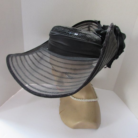 Whittal & Shon Hat in Black Straw Satin Bow main image 4